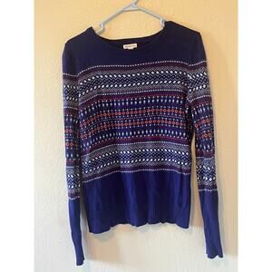 Women’s Merona purple multi designed striped pullover Winter sweater size XL